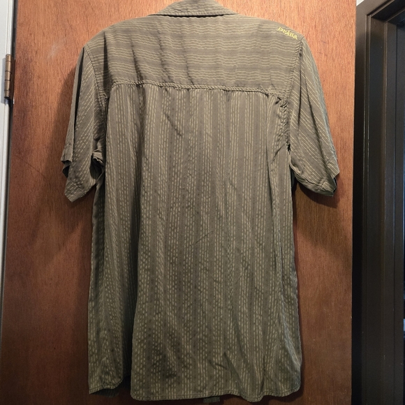 Prana Mens button-up olive green shirt sz L - Picture 6 of 6